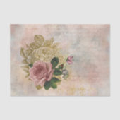 Steampunk Glam | Roze en Goud Roos Rustieke Bloeme Tissuepapier (Voorkant)