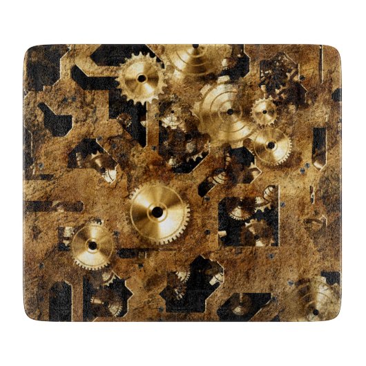 Steampunk Glass Snijplank (Voorkant)