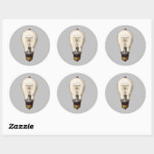  Steampunk gloeilamp Ronde Sticker (Vel)
