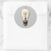  Steampunk gloeilamp Ronde Sticker (Tas)