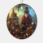 Steampunk Glow Santa Claus Keramisch Ornament (Links)