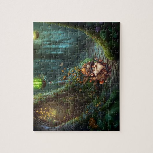 Steampunk gnome fairy forest puzzle legpuzzel (Verticaal)