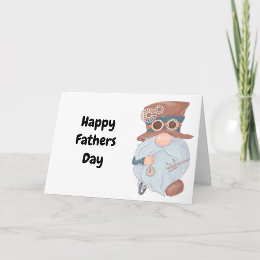 Steampunk Gnome Happy Fathers Day Blank Kaart (Voorkant)