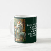 Steampunk Gnome-Leprechaun Unicorn St Patricks Day Koffiemok (Voorkant links)
