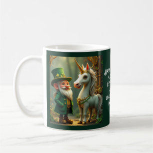 Steampunk Gnome-Leprechaun Unicorn St Patricks Day Koffiemok