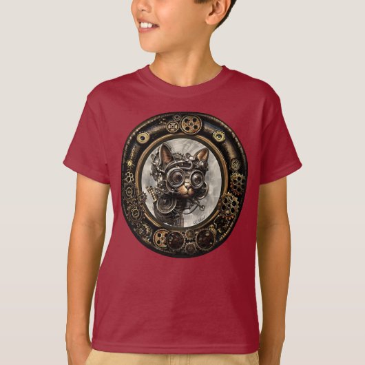 Steampunk Goggles Cat T-shirt (Voorkant)