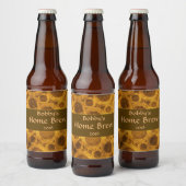 Steampunk Gold Brown Grunge Motif Bière Étiquette (Bouteilles)