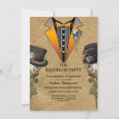 Steampunk & Gold Chains Bachelor invitation (Devant)