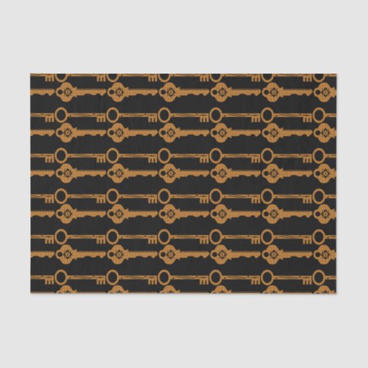  Steampunk Gold Keys Tissuepapier (Voorkant)