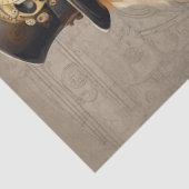 Steampunk Golden Doodle: grillige decoupage Tissuepapier (Detail)