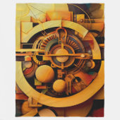 Steampunk Golden Mechanism Abstract Fleece Deken (Voorkant)