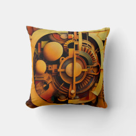 Steampunk Golden Mechanism Abstract Kussen