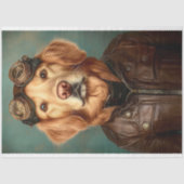 Steampunk Golden Retriever Aviator AS7 Decoupage Tissuepapier (Voorkant)