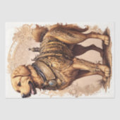 Steampunk golden retriever - decoupage - tissuepapier (Voorkant)