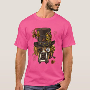 Steampunk Gothic Boxer Hond Dier Gezicht Pet Boxer T-shirt
