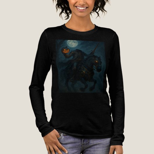 Steampunk Gothic Horror Headless Horseman Tri-Blend Shirt (Voorkant)