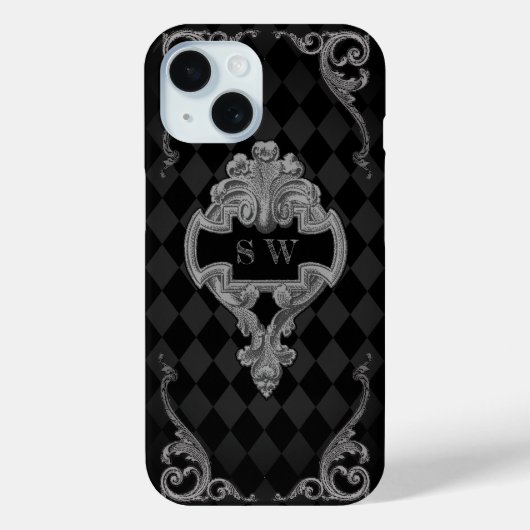 Steampunk Gothic Monogrammed Case-Mate iPhone Case (Achterkant)