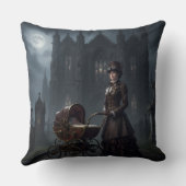 Steampunk Gothic Mutter mit viktorianischem Kinder Kussen (Achterkant)