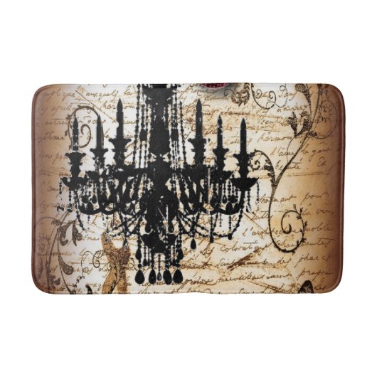 steampunk gothic scripts parijs  kroonluchter badmat (Voorkant)