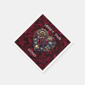 Steampunk Gothic thema bruiloft gepersonaliseerd Servet (Hoek)