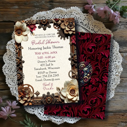 Steampunk Gothic thema Vrijgezellenfeest Kaart