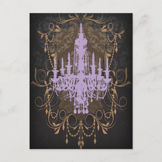 Steampunk gothic Victoriaans  paris kroonluchter Briefkaart (Voorkant)