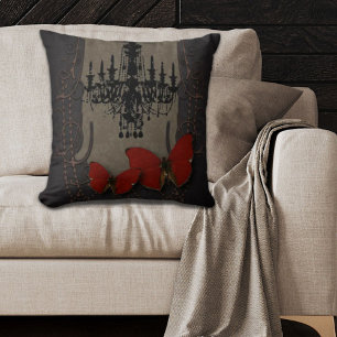 steampunk gothic vlinderparis kroonluchter kussen