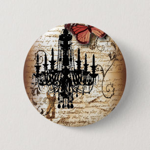 steampunk gothic vlinderparis  kroonluchter ronde button 5,7 cm