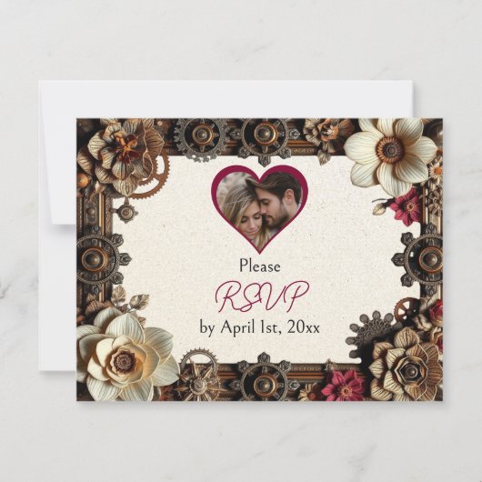 Steampunk Gothique Mariage à thème RSVP (Devant)