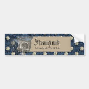 Steampunk gothische punk klokken en schedelbumper bumpersticker
