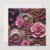 Steampunk Gotische Valentijnsdag Fototemplate Kaart (Voorkant)