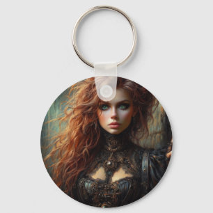 Steampunk gotische vrouw sleutelhanger