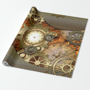Steampunk, gouden ontwerp cadeaupapier