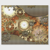 Steampunk, gouden vormgeving cadeaupapier (Vlak)