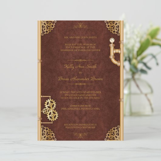 Steampunk Grande Invitation rectangulaire (Debout devant)