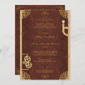 Steampunk Grande Invitation rectangulaire (Devant / Derrière)