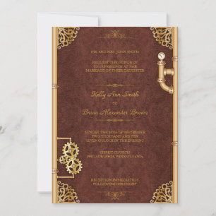 Steampunk Grande Invitation rectangulaire