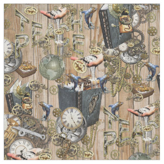 Steampunk Graphic Element Collecties op hout Stof