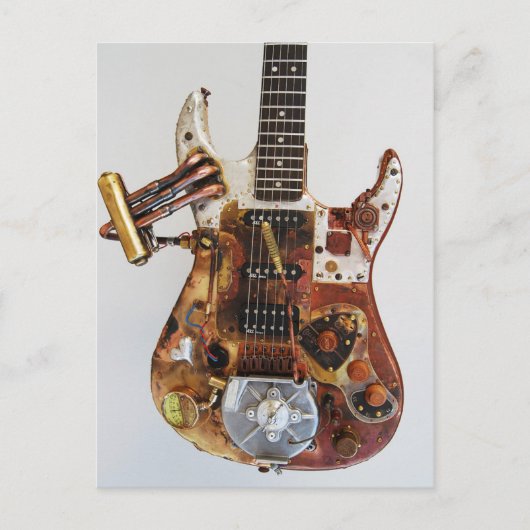 Steampunk Guitar Briefkaart (Voorkant)