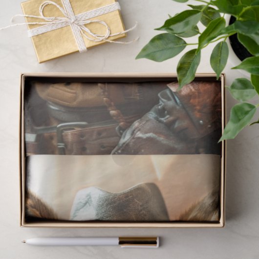 Steampunk Gunslinger Fox Decoupage Tissuepapier (Geschenk)