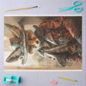 Steampunk Gunslinger Fox Decoupage Tissuepapier (Craft)