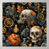 Steampunk Halloween Art Poster (Devant)