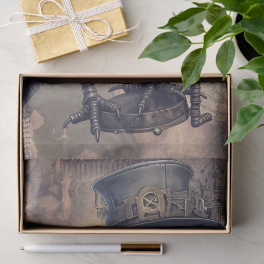 Steampunk Halloween Crow Raven Tissuepapier (Geschenk)