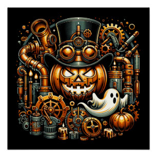 Steampunk Halloween Perfect Poster