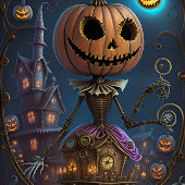 Steampunk Halloween Pumpkin Queen Castle Tissuepapier