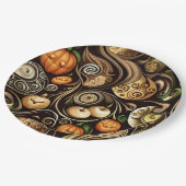 Steampunk Halloween Pumpkin & Swirl Paper Bord (Gekanteld)