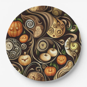 Steampunk Halloween Pumpkin & Swirl Paper Bord