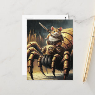 Steampunk Hamster en Spider Briefkaart