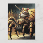 Steampunk Hamster en Spider Briefkaart (Voorkant)