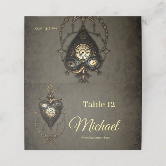 Steampunk hart, (Buitenkant ongevouwen)